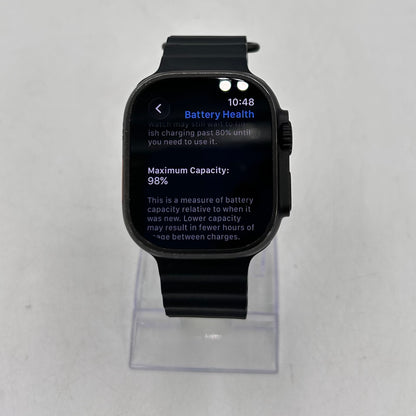Unlocked Apple Watch Ultra 2 49MM Black Titanium Black Ocean Band MX4P3LW/A