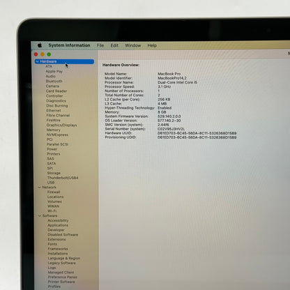 2017 Apple MacBook Pro 13.3" i5 3.1GHz 8GB RAM 256GB SSD Space Gray A1706 READ