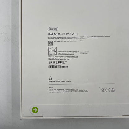 New WiFi Only Apple iPad Pro 11" M5 512GB Silver MDWN4LL/A