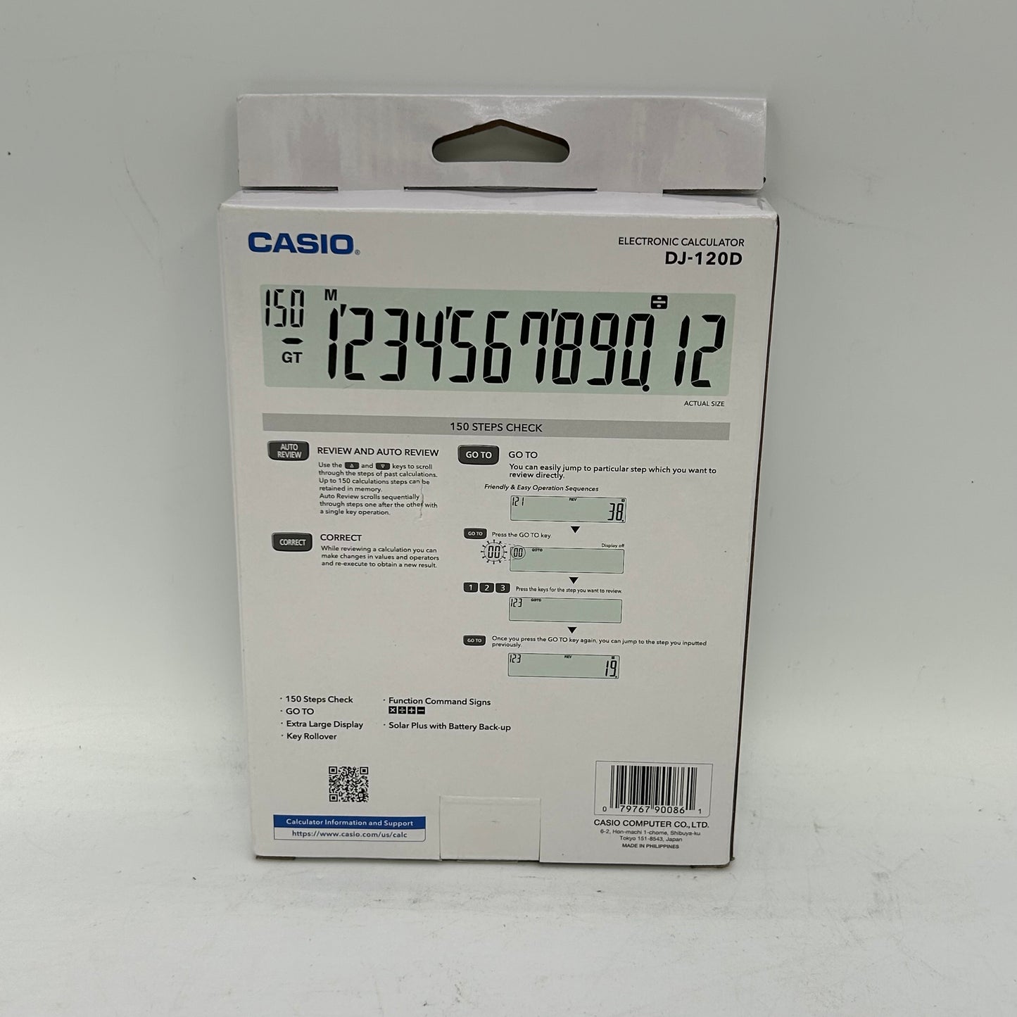 New Casio Desktop Electric Calculator DJ-120D