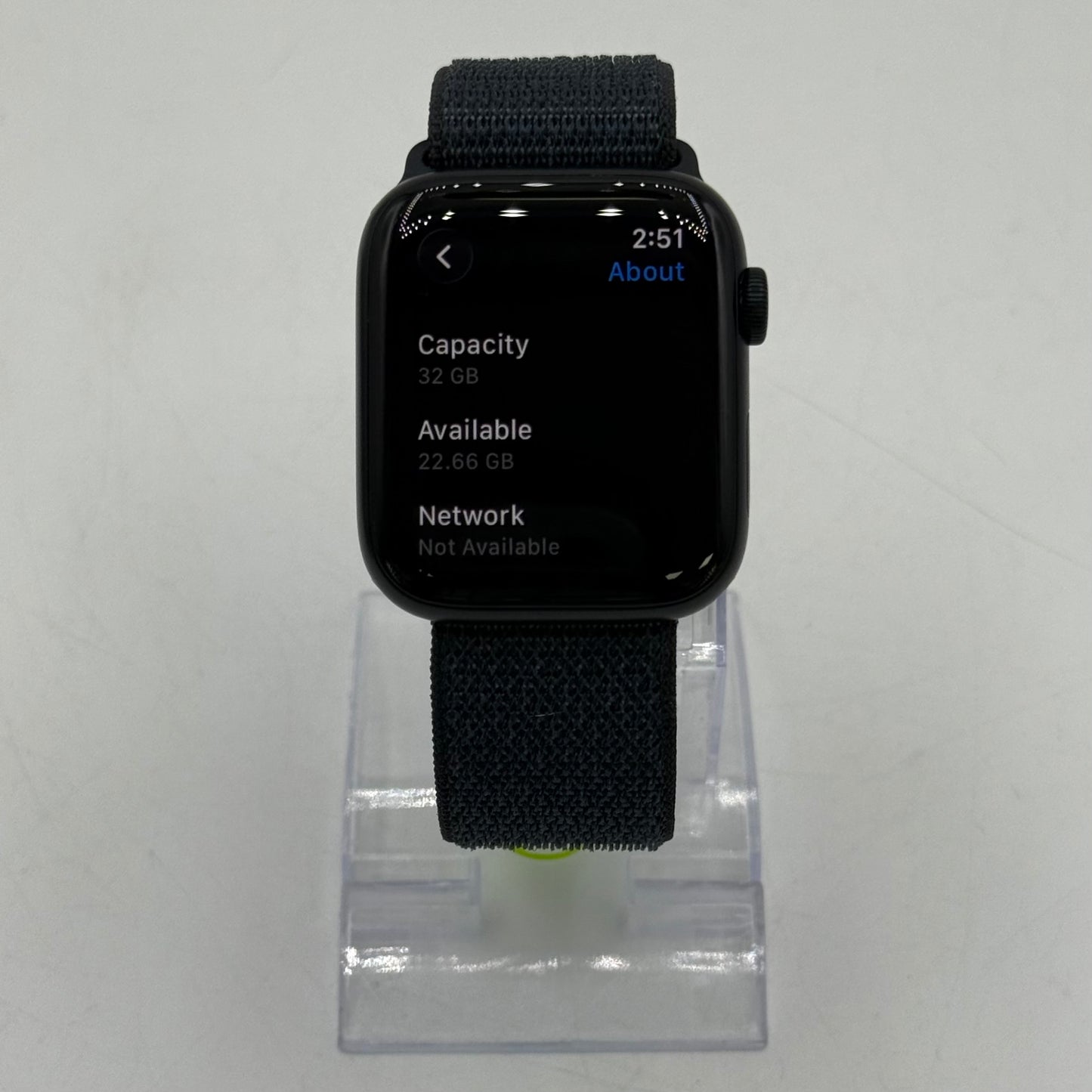 Unlocked Apple Watch SE 2nd Gen 44MM Midnight Aluminum Anchor Blue Sport Loop