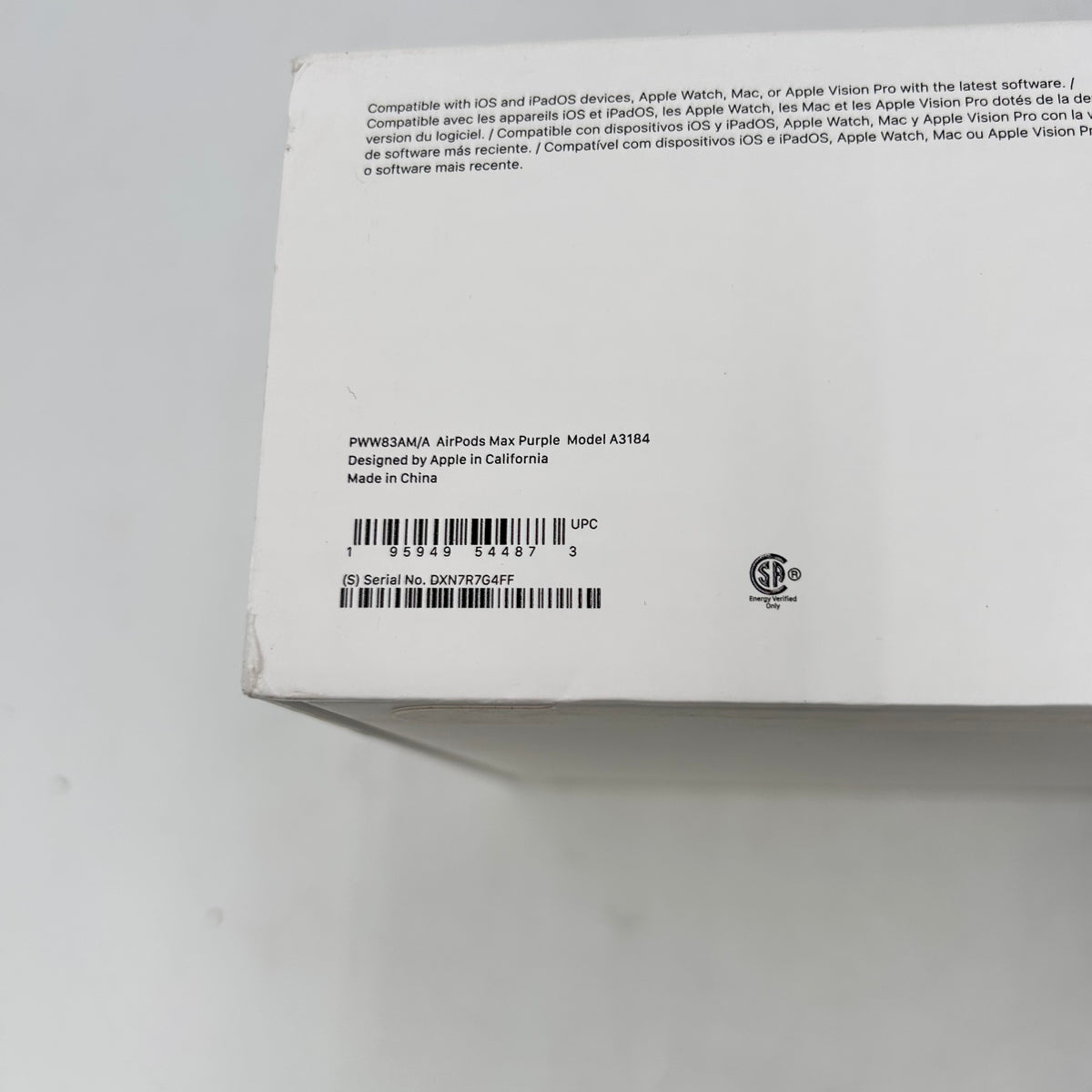 New Apple AirPods Max USB-C Wireless Over-Ear Headphones Purple PWW83AM/A