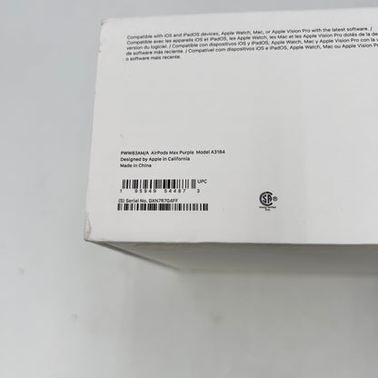 New Apple AirPods Max USB-C Wireless Over-Ear Headphones Purple PWW83AM/A