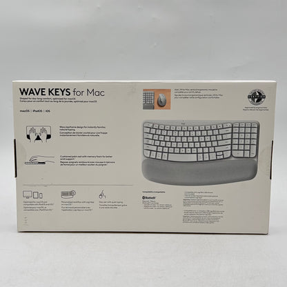 New logitech Wave Keys with Cushioned Palm Rest Wireless Keyboard For Mac