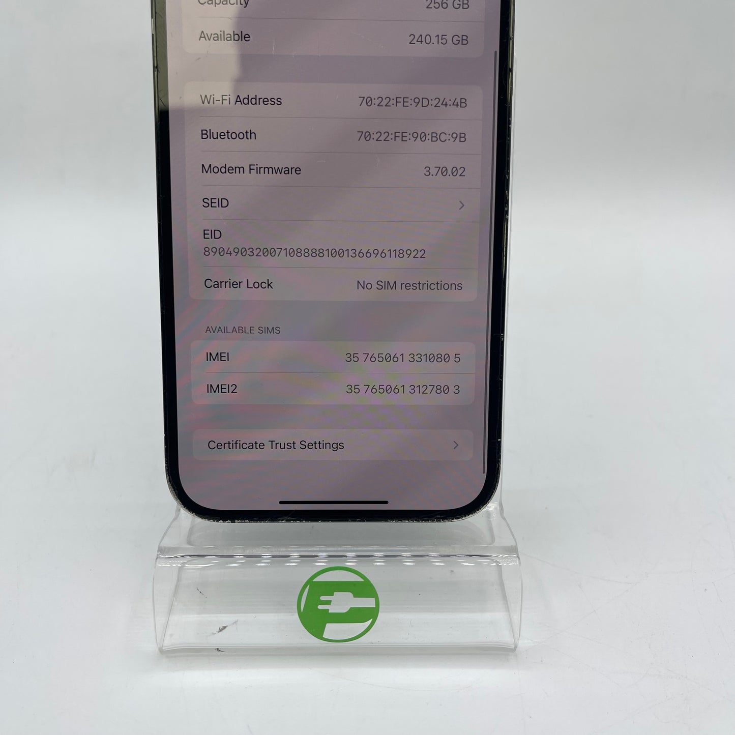 Broken Unlocked Apple iPhone 14 Pro Max 256GB 18.6.2 MQ8T3LL/A Read