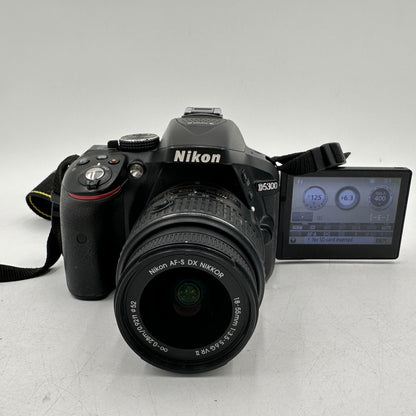 Nikon D5300 24.2MP DSLR Camera 28990 SC w/ AF-S DX 18-55mm G VR II Lens