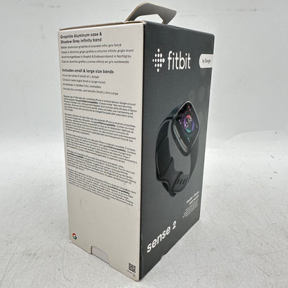 New Fitbit Sense 2 24mm Health & Fitness Smart Watch FB521BKGB-US