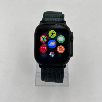 Unlocked Apple Watch Ultra 2 49MM Black Titanium Green Alpine Loop MX4R3LW/A
