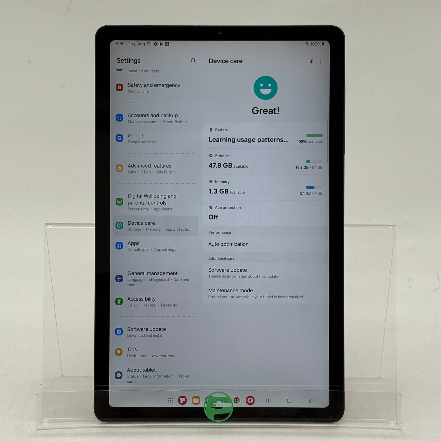 WiFi Only Samsung Galaxy Tab S6 Lite 10.4" 64GB Gray SM-P613