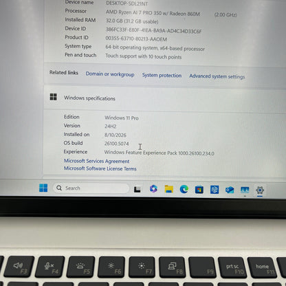 Dell Pro 14 Plus P199G 14" Ryzen AI 7 Pro 350 2.0GHz 32GB RAM 512GB SSD
