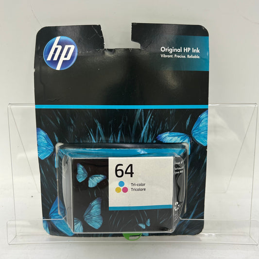 New HP 64 N9J89AN Tri-color Ink Cartridge