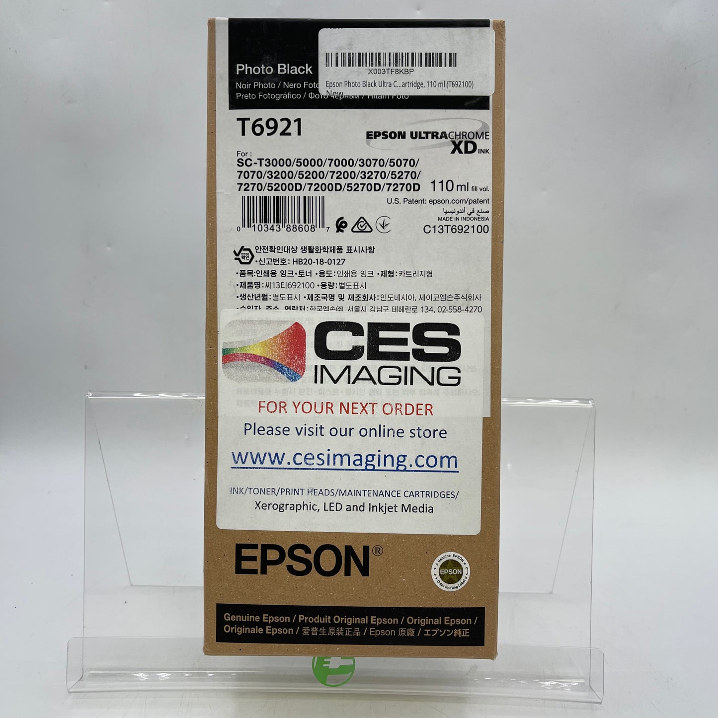 New Epson Ultra Chrome XD ink T6921 Photo Black Ink Cartridge