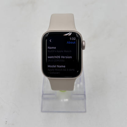 Unlocked Apple Watch SE 3 40MM Starlight Aluminum Light Blush Loop MEP64LW/A