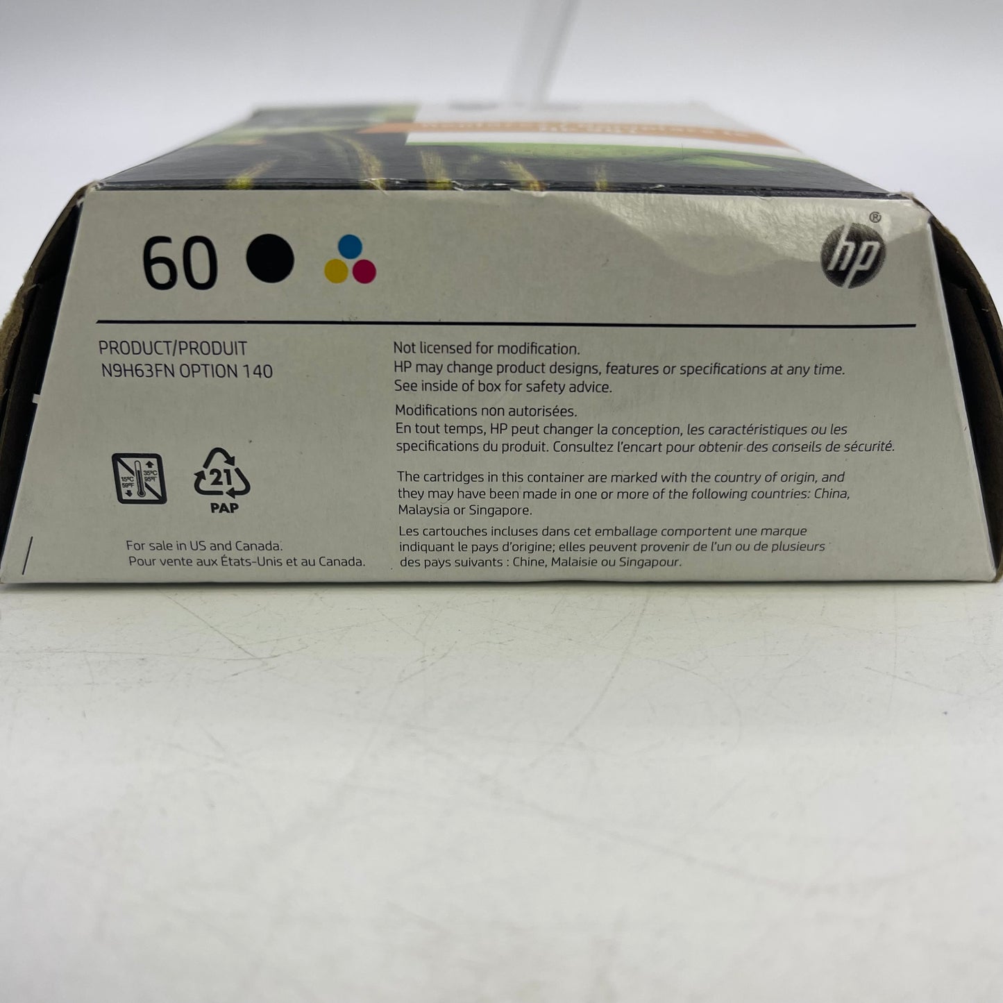 New HP 60 N9H63FN Black/Tri-color Ink Cartridge