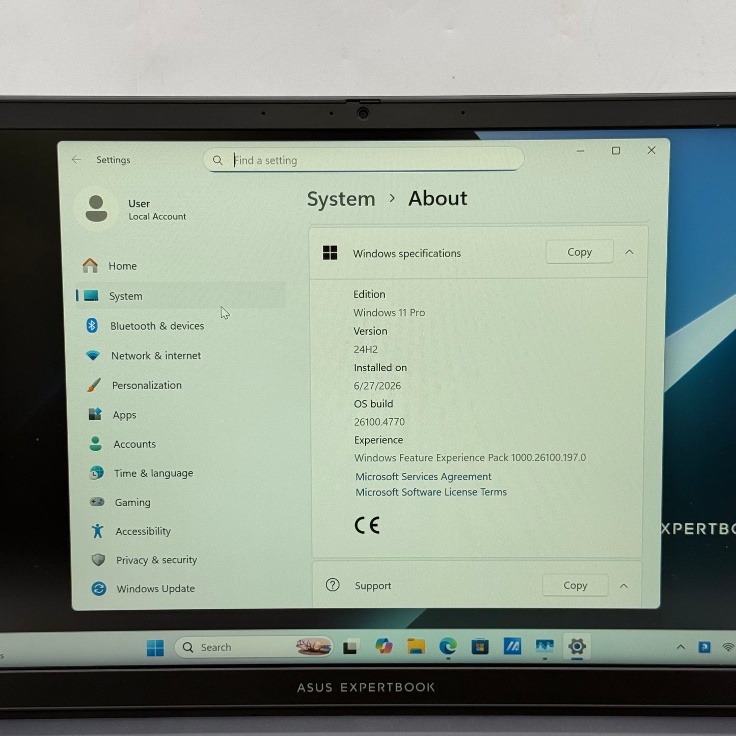 Asus Expertbook B1403CTA 14" N150 0.8GHz 4GB RAM 128GB SSD