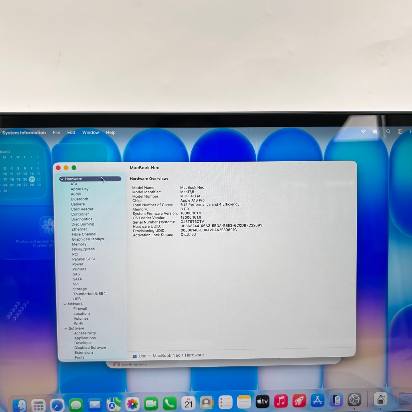2026 Apple MacBook Neo 13" A18 Pro 5C GPU 4.0GHz 8GB RAM 256GB SSD MHFF4LL/A