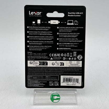 New Lexar RW310 Dual-Slot USB-A/C  3.1 GEN 1 Card Reader LRW310X-BNBNG