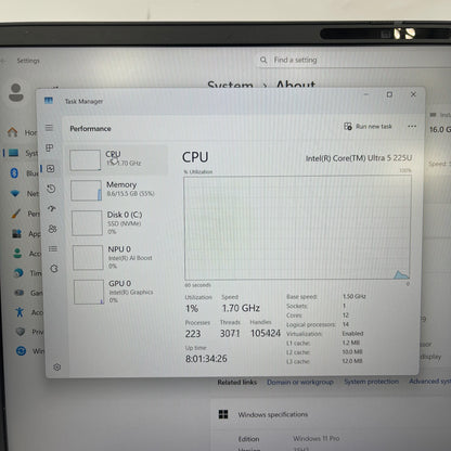 Dell Pro 16 PC16250 16" Core Ultra 5 225U 1.5GHz 16GB RAM 512GB SSD