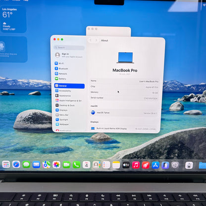 2021 Apple MacBook Pro 16" M1 Pro 16C GPU 3.2GHz 16GB RAM 512GB SSD A2485