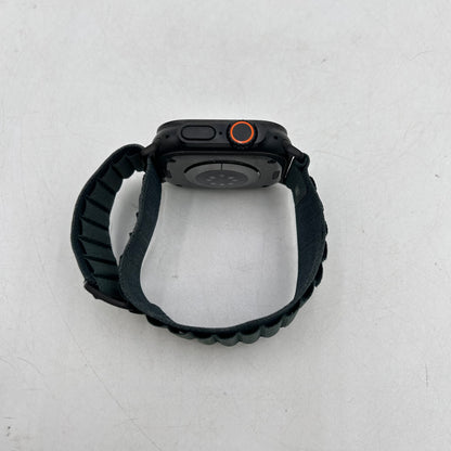 Unlocked Apple Watch Ultra 2 49MM Black Titanium Green Alpine Loop MX4R3LW/A
