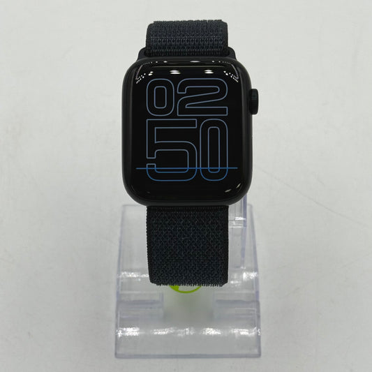 Unlocked Apple Watch SE 2nd Gen 44MM Midnight Aluminum Anchor Blue Sport Loop