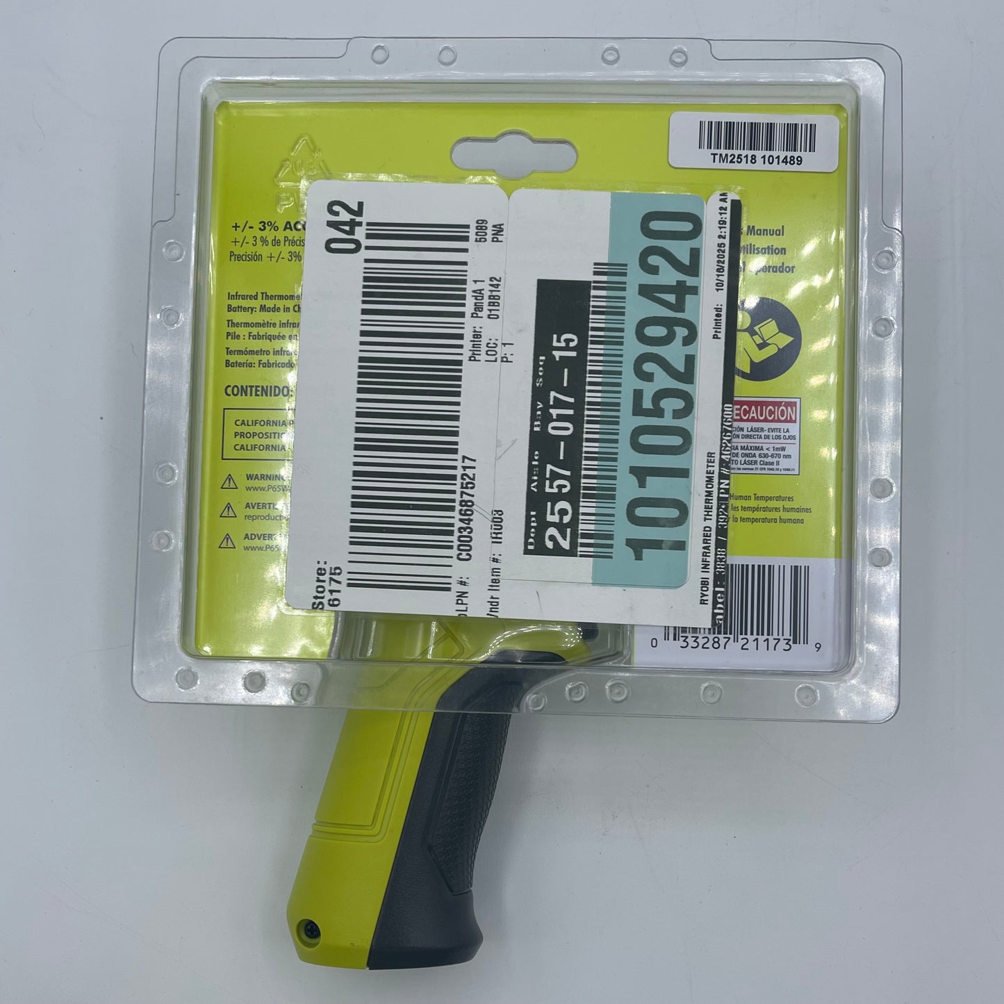 New Ryobi IR003 9V Infrared Thermometer