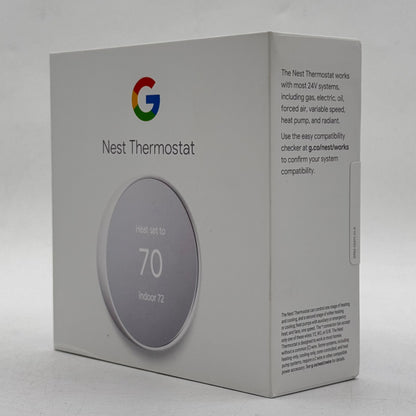 New Google Nest Thermostat Smart Thermostat Snow GA01334-US