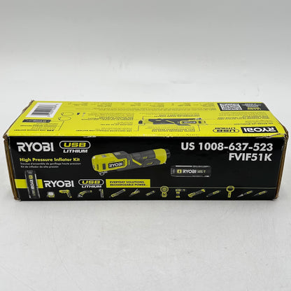 New Ryobi FVIF51K 4V High Pressure Inflator Kit