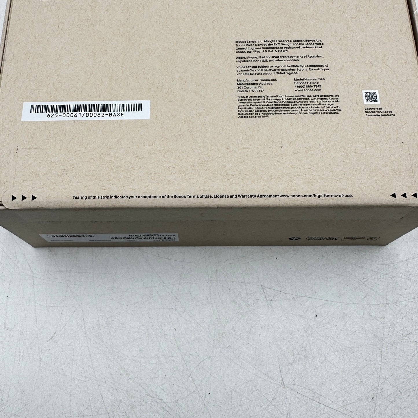 New Sonos Ace Noise-Cancelling Wireless Over-Ear Headphones White ACEG1US1