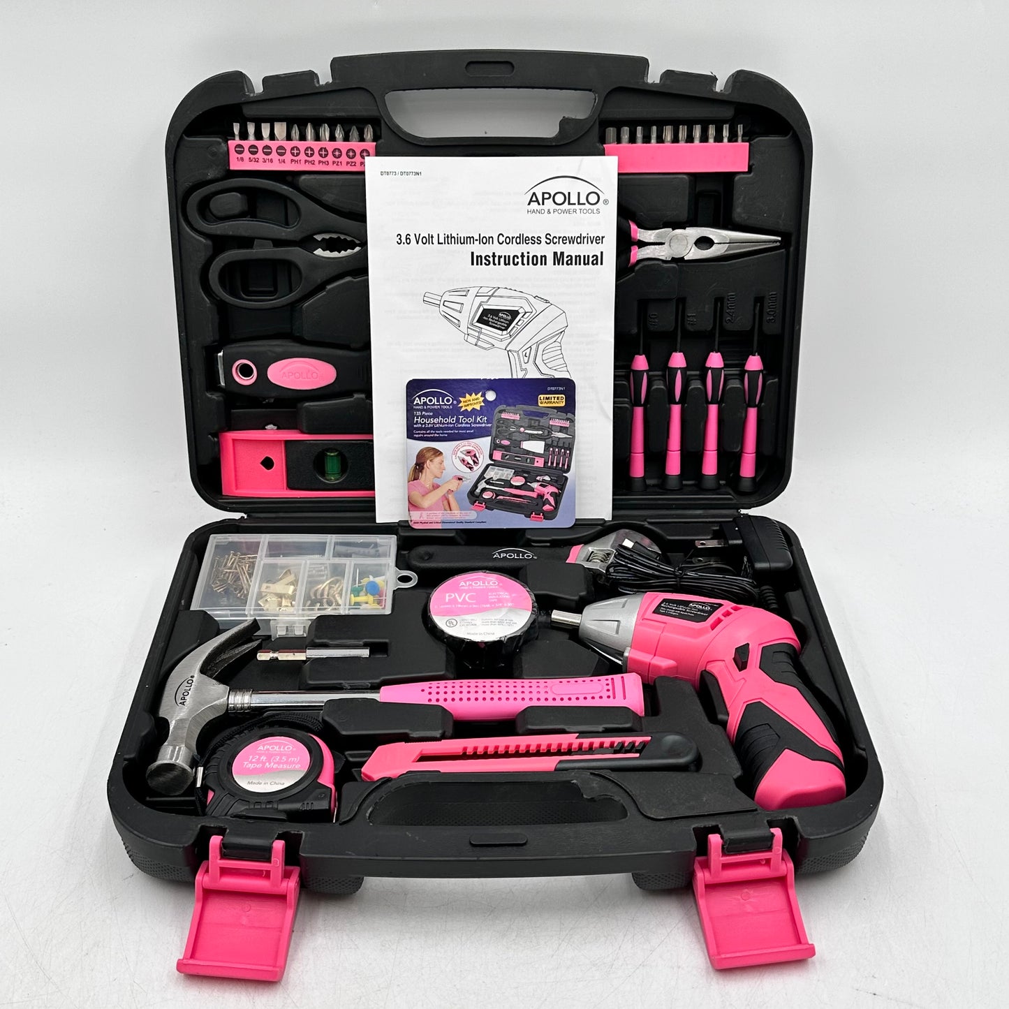 New Apollo 135 Piece Household Tool Kit 3.6V Tool Kit