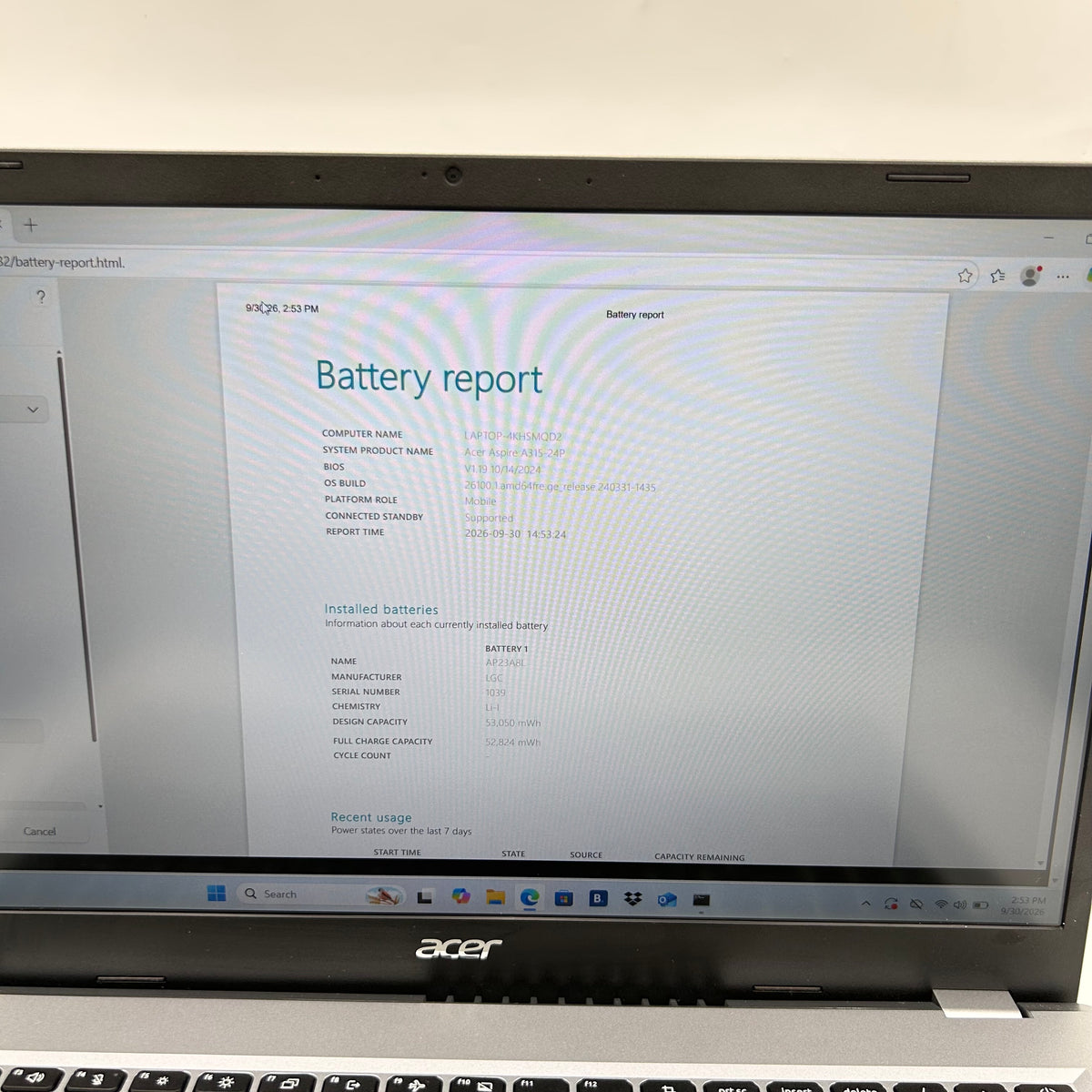 Acer Aspire 3 A315-24P 15.6" Ryzen 3 7320U 2.4GHz 8GB RAM 128GB SSD