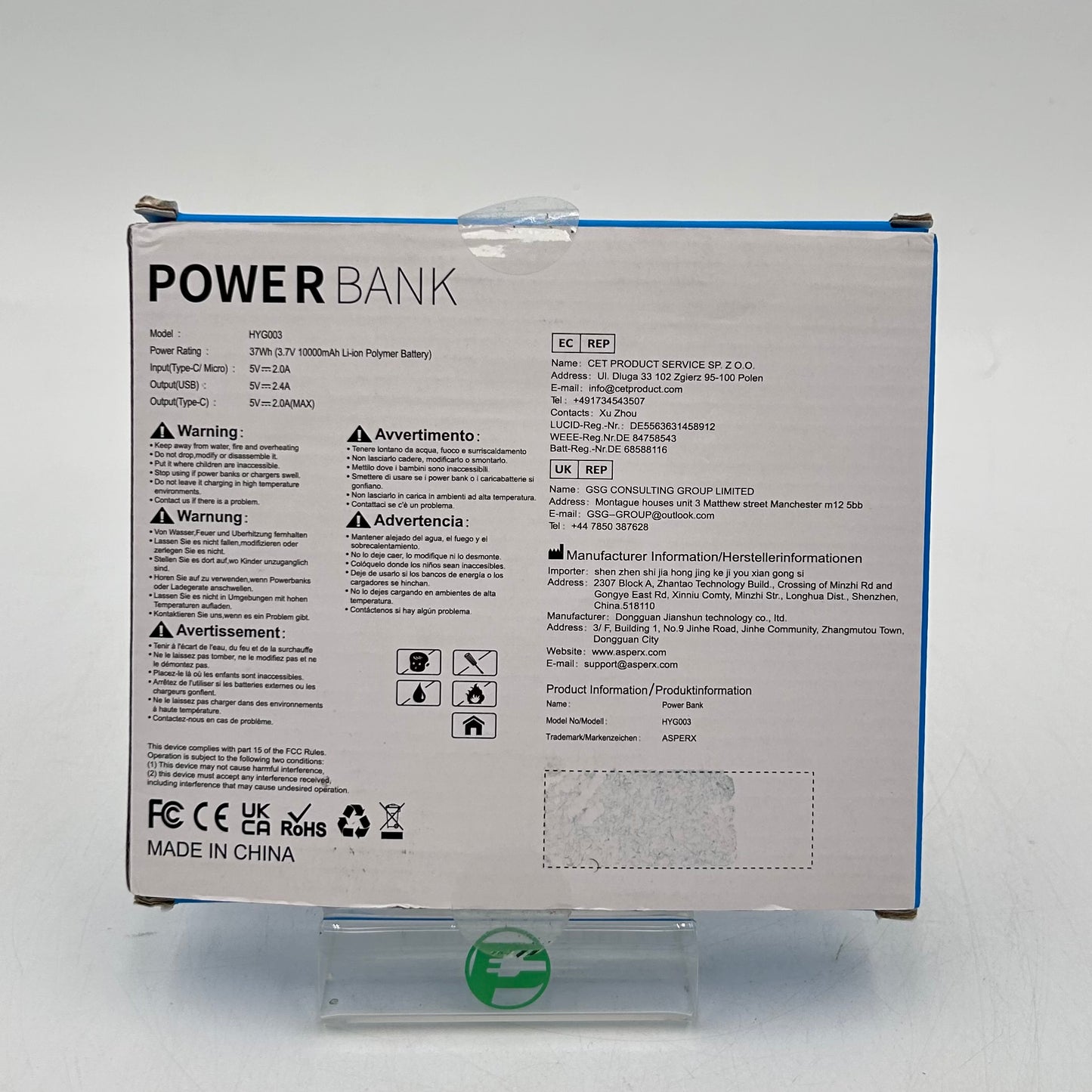 New AsperX HYG003 10000mAh Power Bank Black 2-Pack