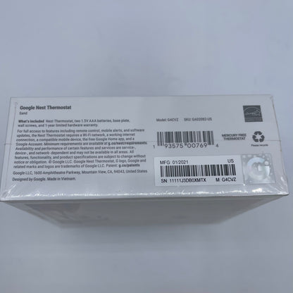 New Google Nest Thermostat G4CVZ