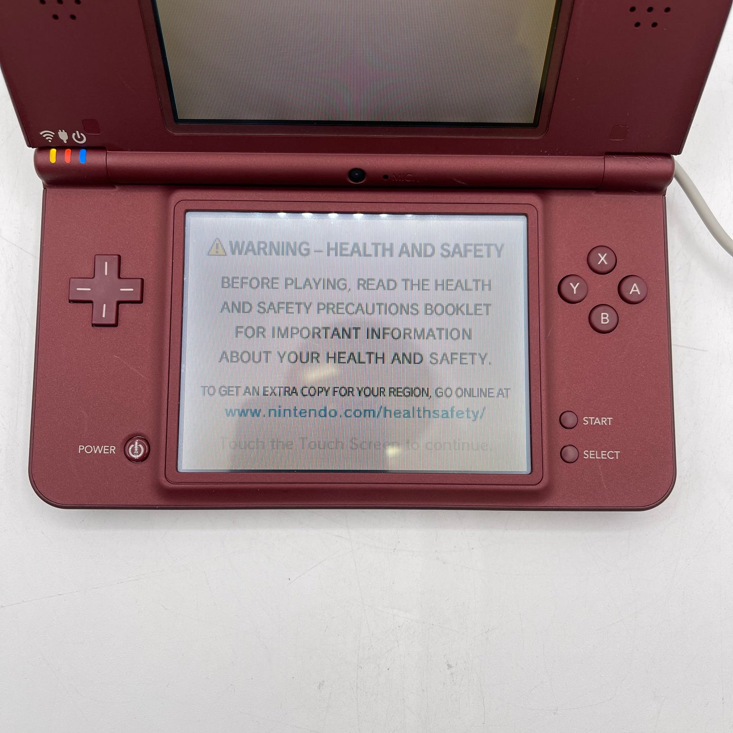 Broken Nintendo DSi XL Handheld Game Console TWL-001 Burgundy Power Issue