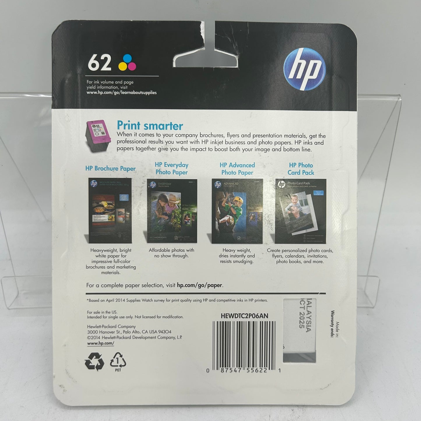 New HP 62 C2P06AN Tri-color Ink Cartridge