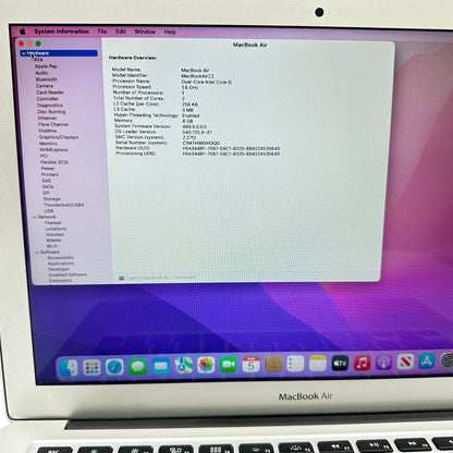 2015 Apple MacBook Air 13.3" i5 1.6GHz 8GB RAM 128GB SSD Silver A1466