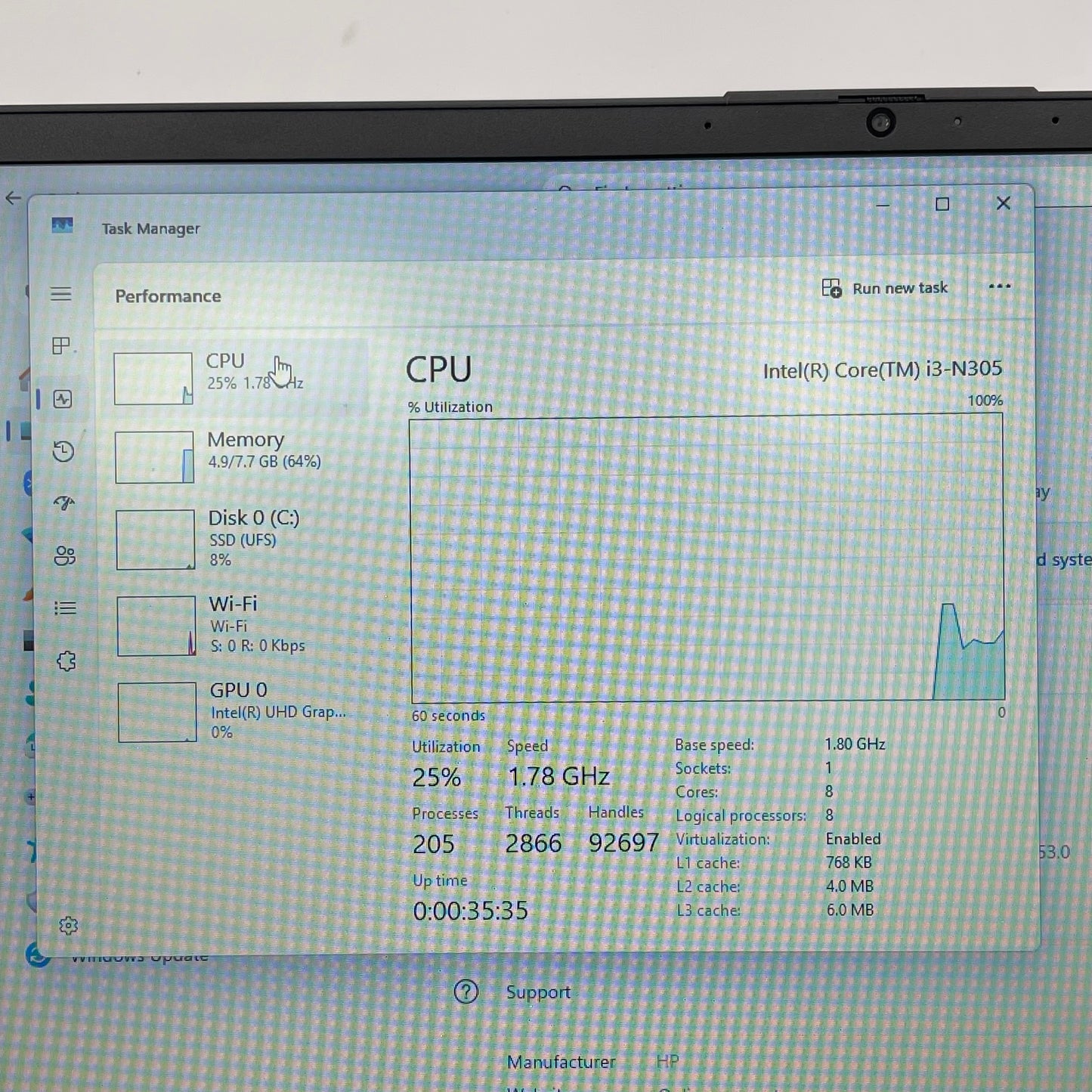 HP Laptop 15-FD0113DX 15.6" i3-N305 1.8GHz 8GB RAM 128GB SSD