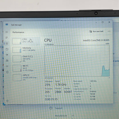 HP Laptop 15-FD0113DX 15.6" i3-N305 1.8GHz 8GB RAM 128GB SSD