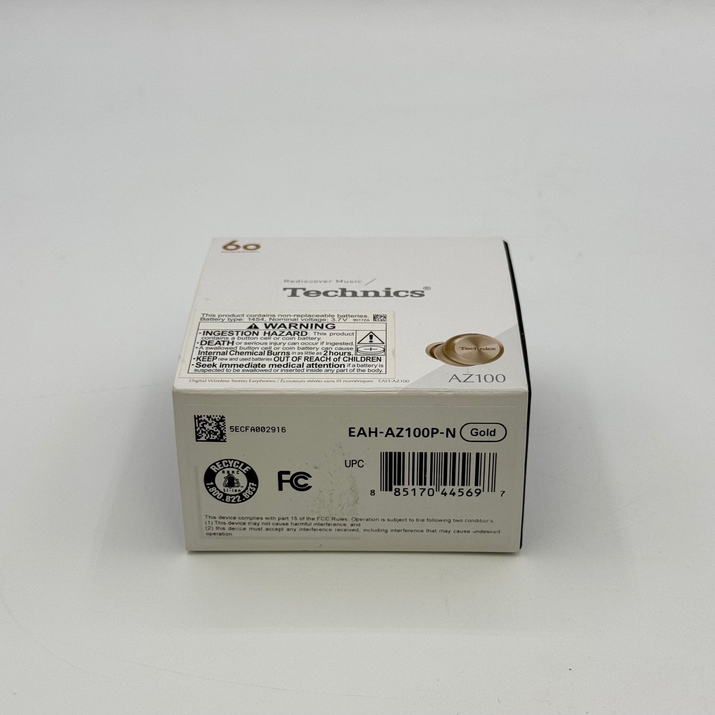 New Technics Digital Wireless Stereo Earphones Gold AZ100