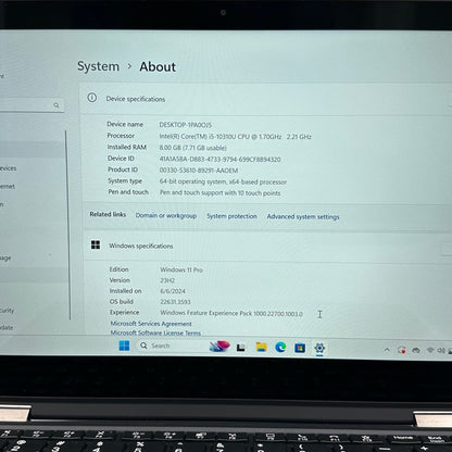 Lenovo ThinkPad 	X13 Yoga Gen 1 20SX 13.3" i5-10310U 1.7GHz 8GB RAM 256GB SSD