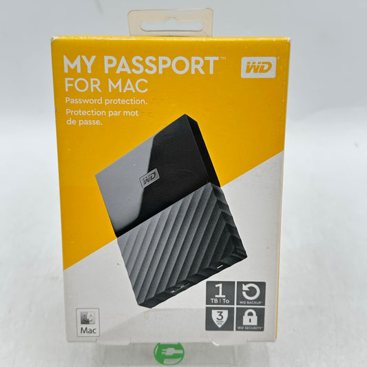 New Western Digital My Passport for Mac 1TB Portable Storage WDBFKF0010BBK-0B