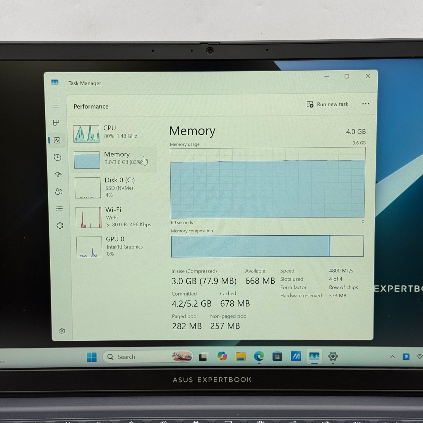 Asus Expertbook B1403CTA 14" N150 0.8GHz 4GB RAM 128GB SSD