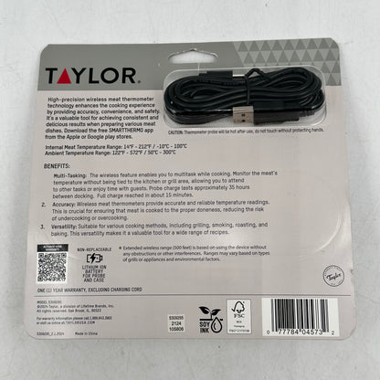 New Taylor Waterproof Wireless Meat Thermometer Cooking Thermometer 5309295