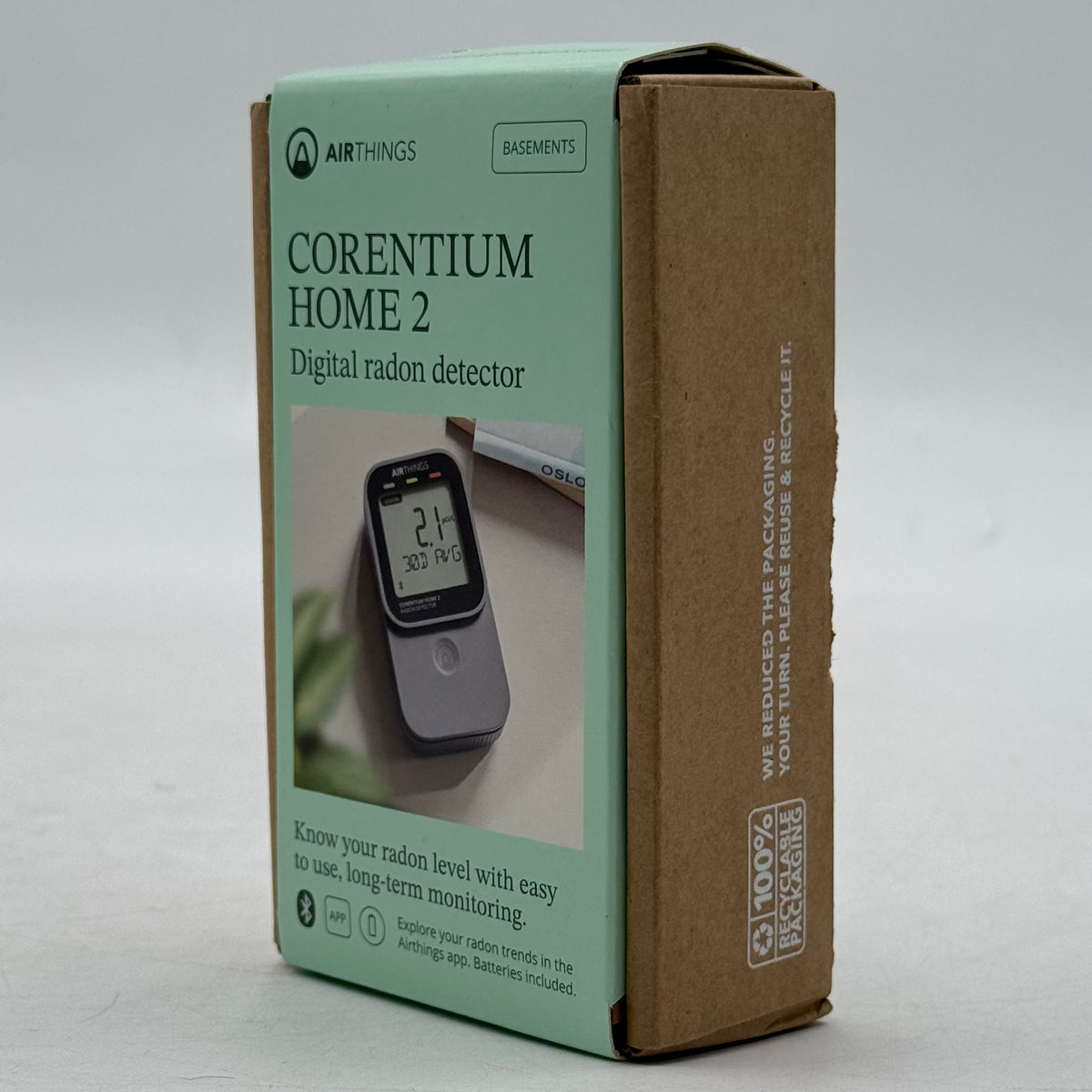 New Airthings Corentium Home 2 Digital Radon Detector 325