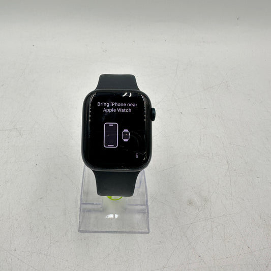 Unlocked Apple Watch Series 8 45MM Black Aluminum & Ceramic Black Sport Band
