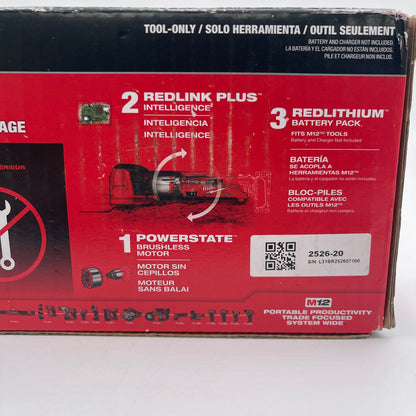 New Milwaukee 2526-20 M12 12V Oscillating Multi-Tool