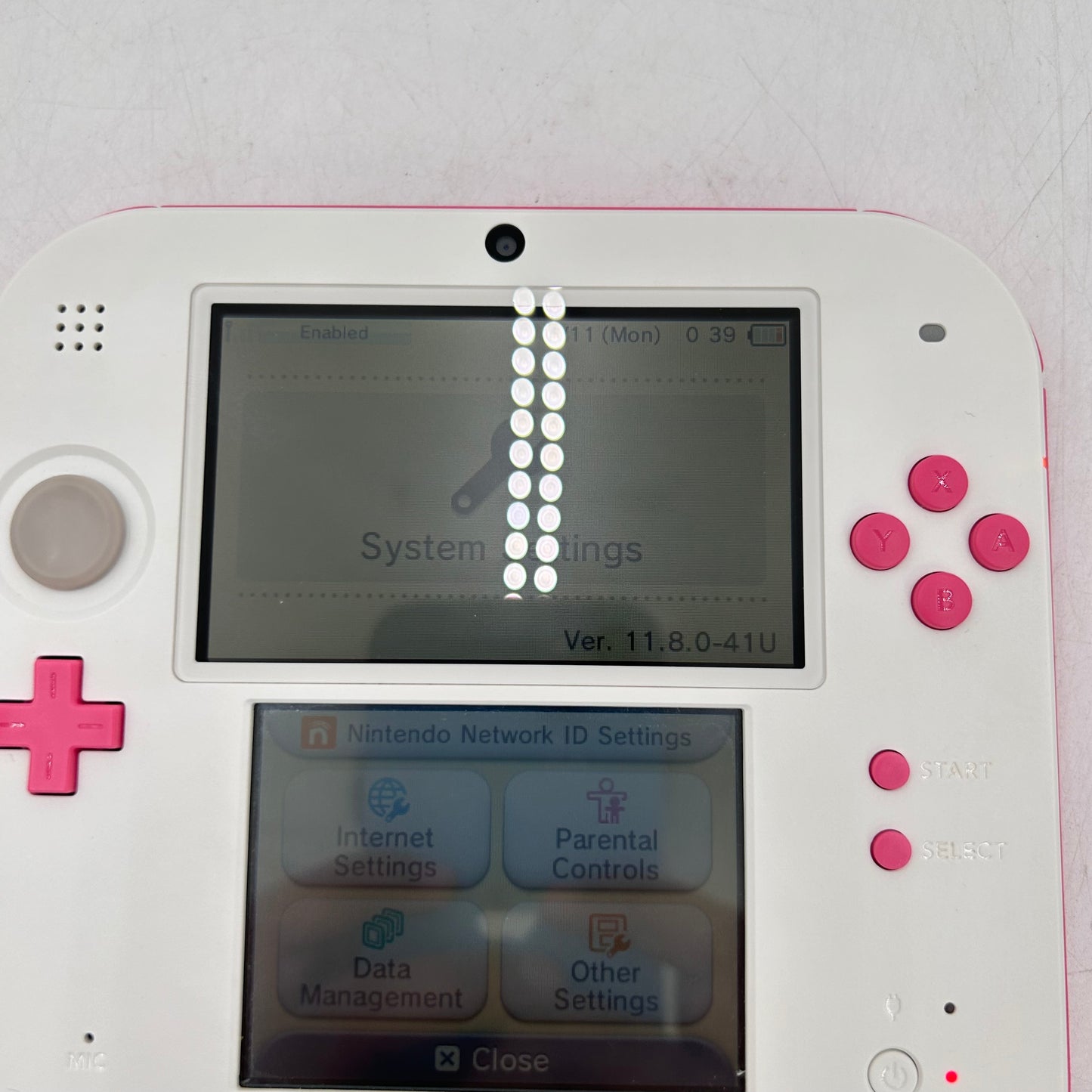 Nintendo 2DS Handheld Game Console Only FTR-001 Pink/White