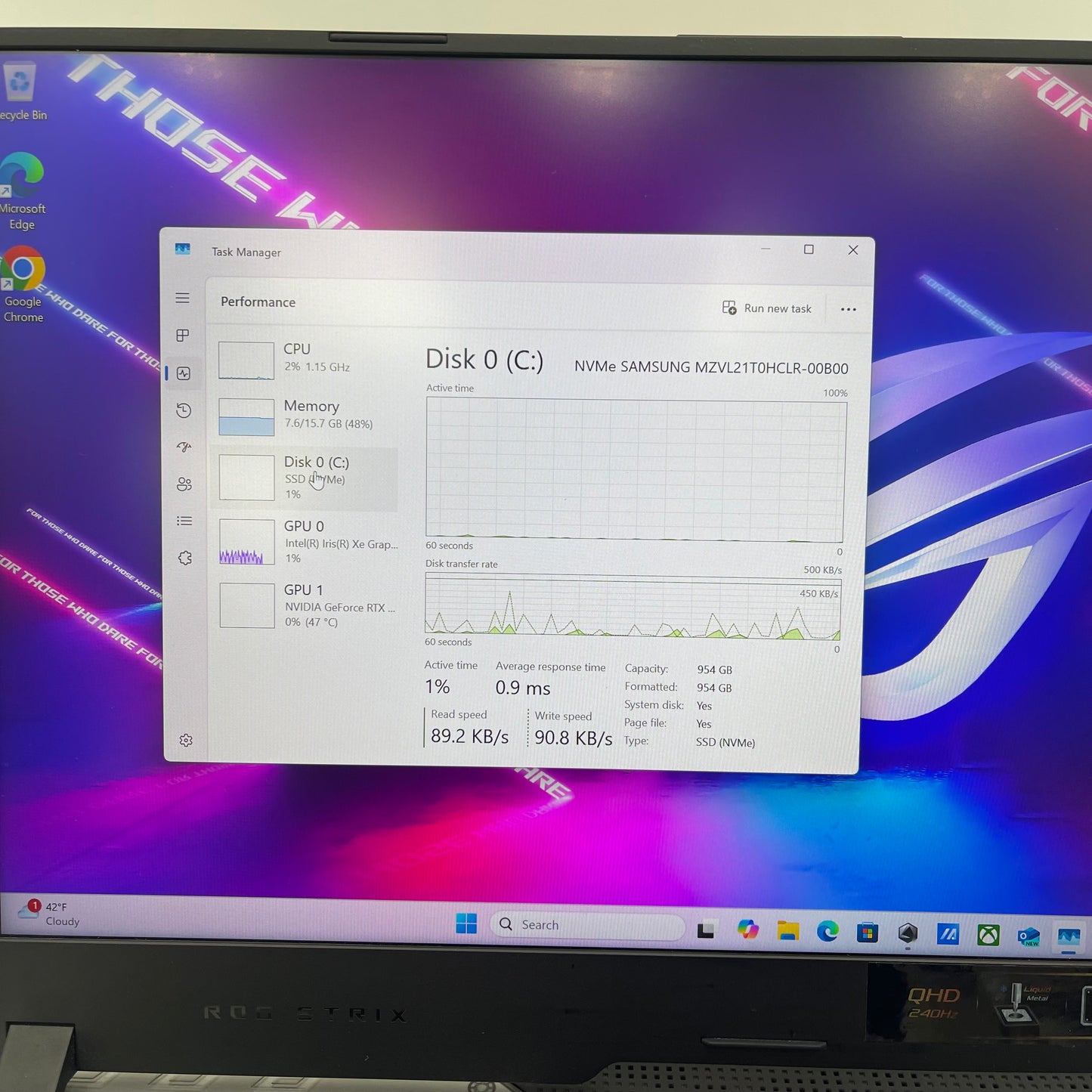 Asus ROG Strix Scar 15 i9-12900H 2.5GHz 16GB RAM 1TB SSD GeForce RTX 3070 Ti