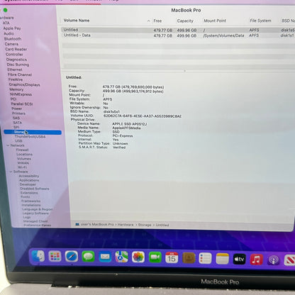 2017 Apple MacBook Pro 13.3" i5 3.1GHz 8GB RAM 512GB SSD Space Gray A1706 READ