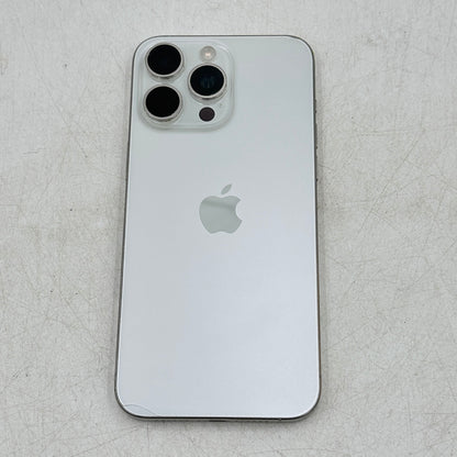 Unlocked Apple iPhone 15 Pro Max 256GB 18.5 White MU673LL/A FAIR READ